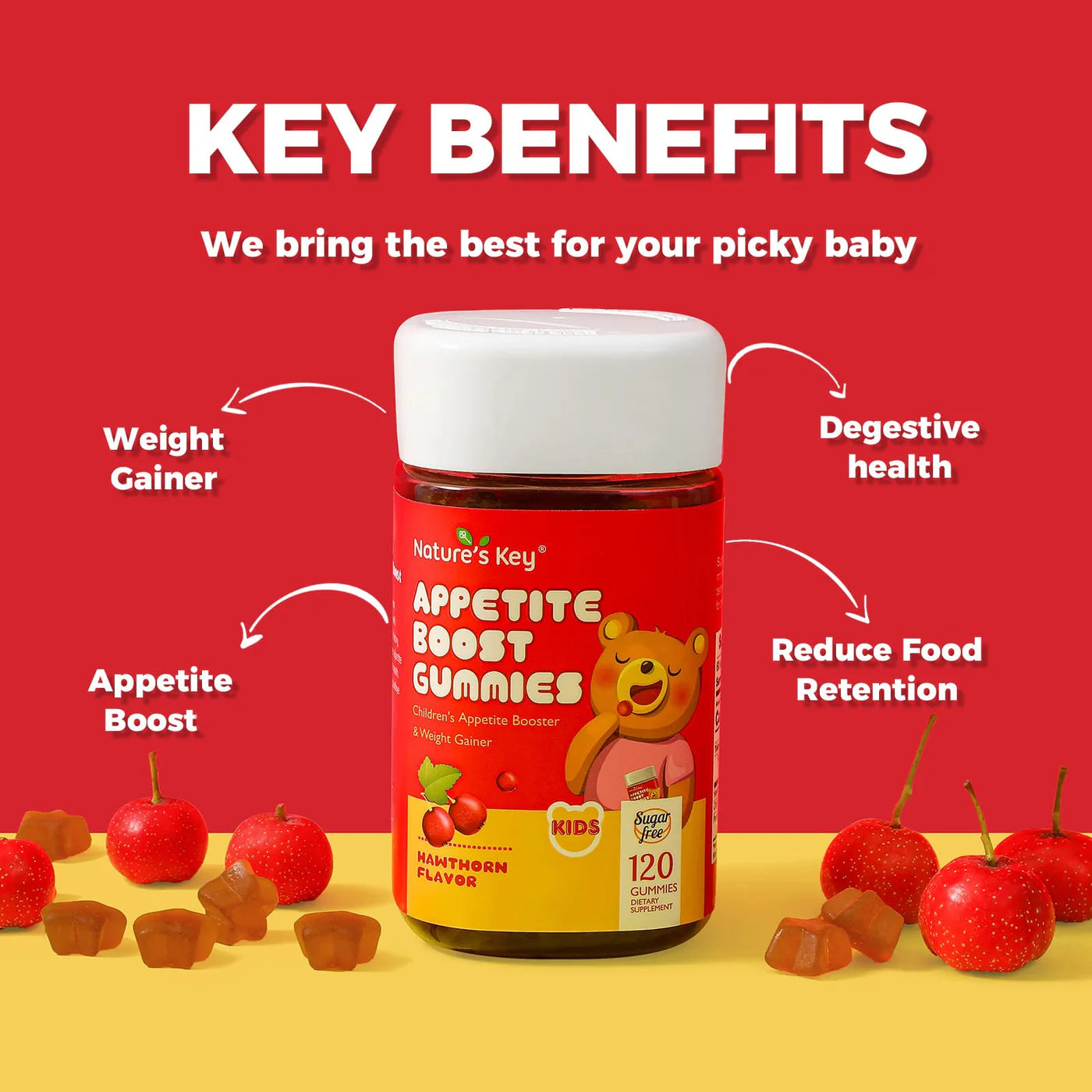 Appetite Booster Gummie Sugar-Free | Kids  | 120 Gummies